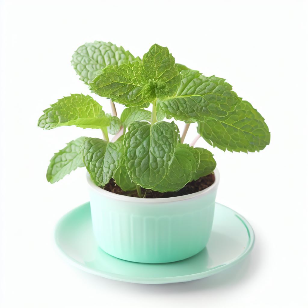 mint in plastic pot
