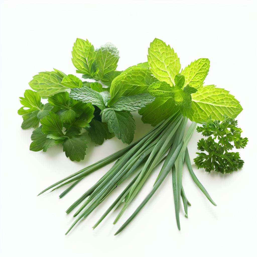Mint, parsley and chives.
