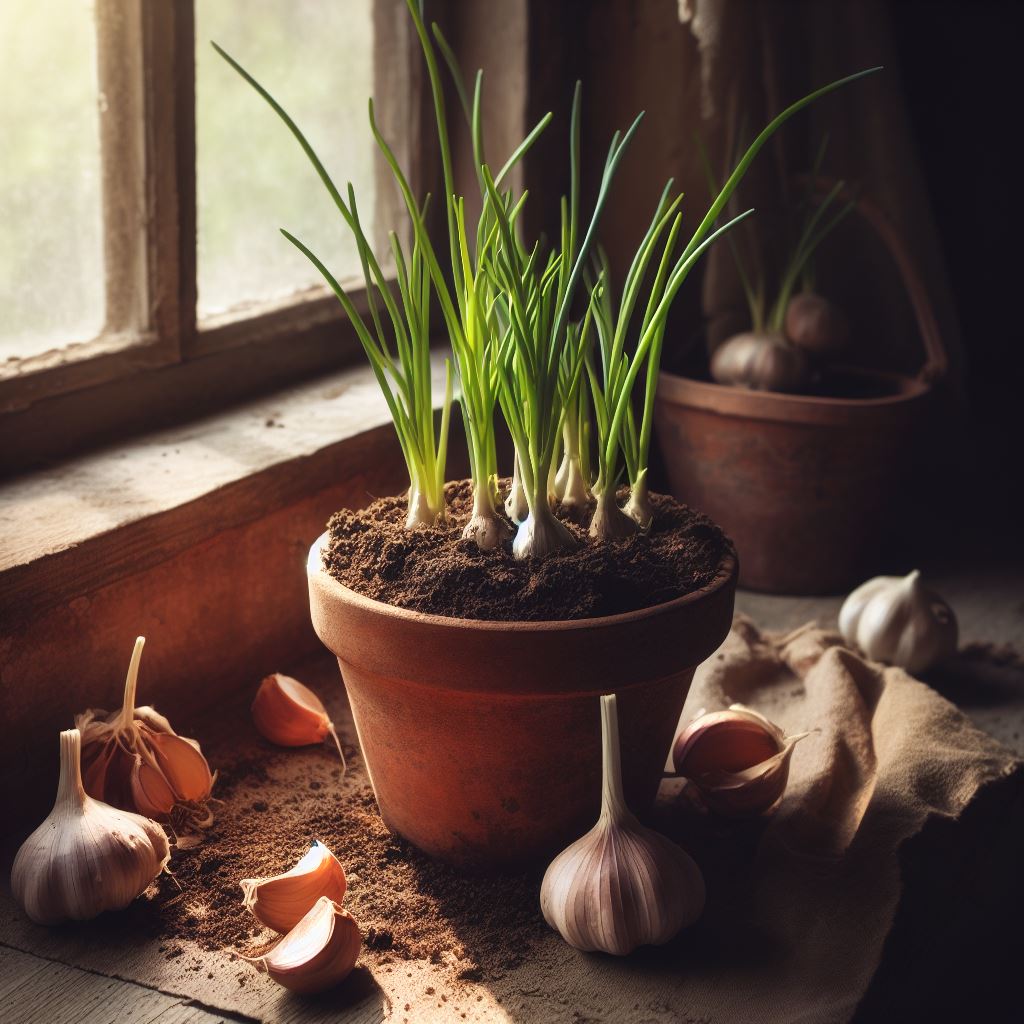 garlic in pot
