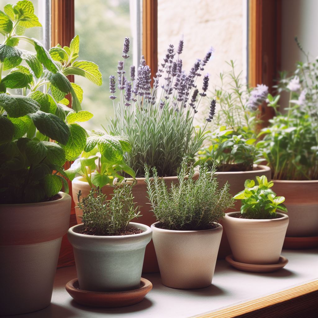 windowsill herb garden