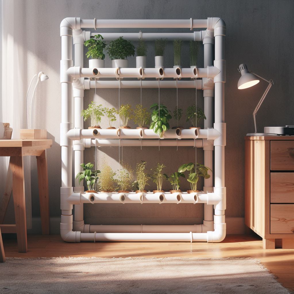 Indoor pvc hydroponic system