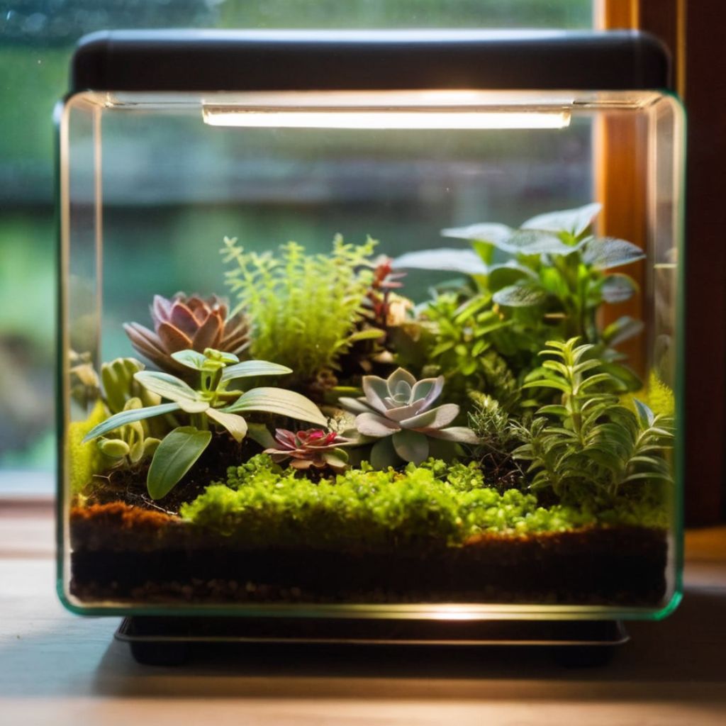 mini indoor Terrarium Herb Garden