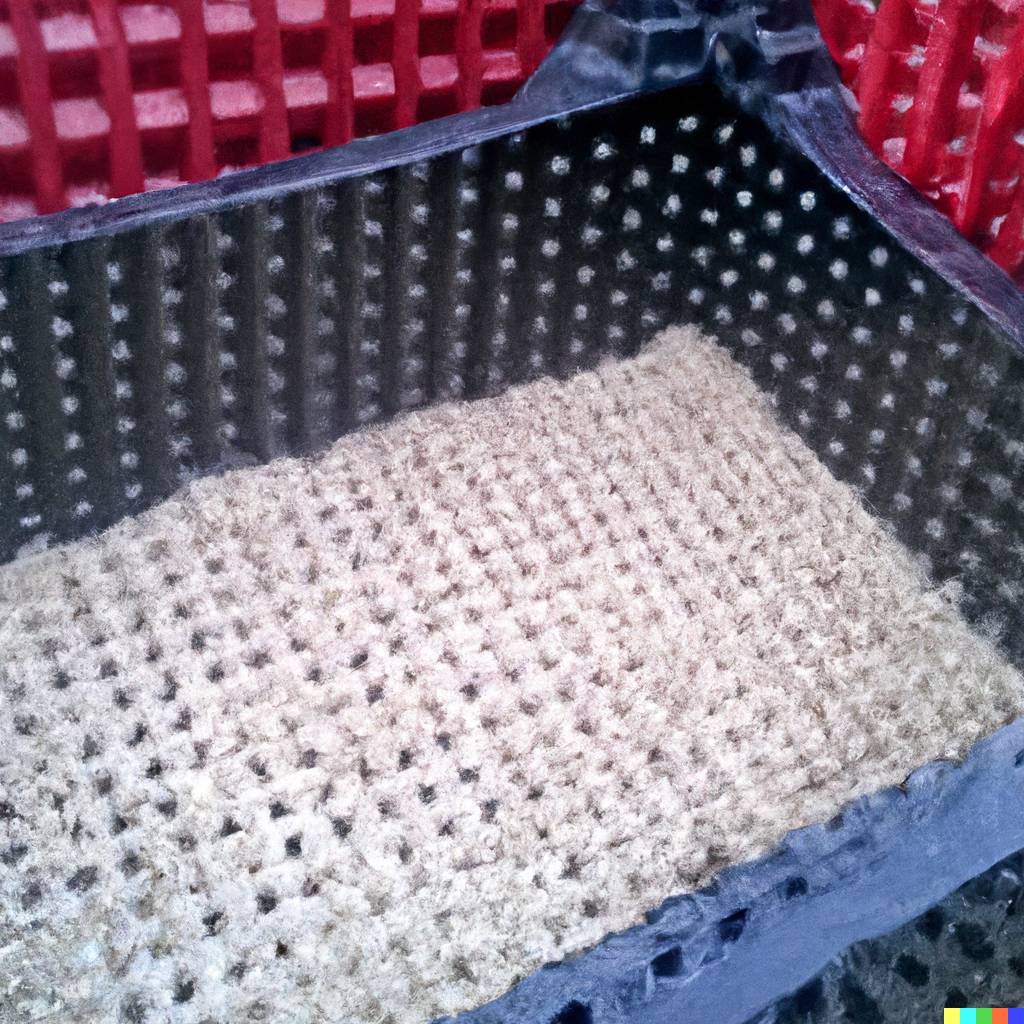 lining plastic crate with hessian