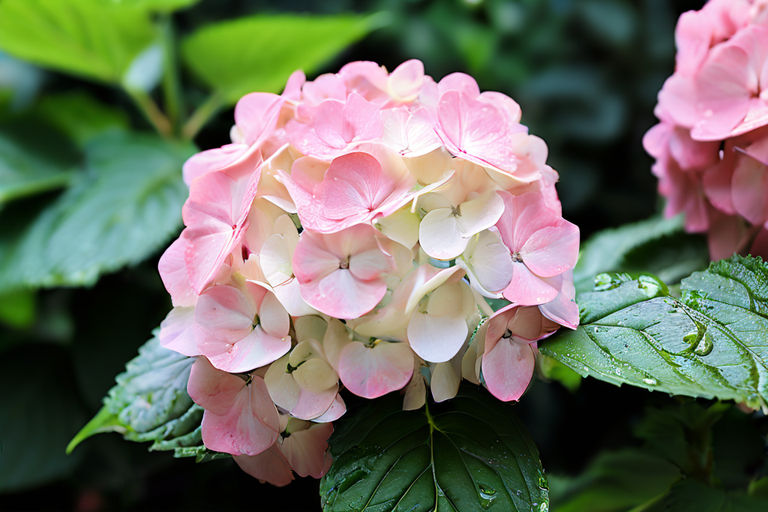 pink and white hydrangeas