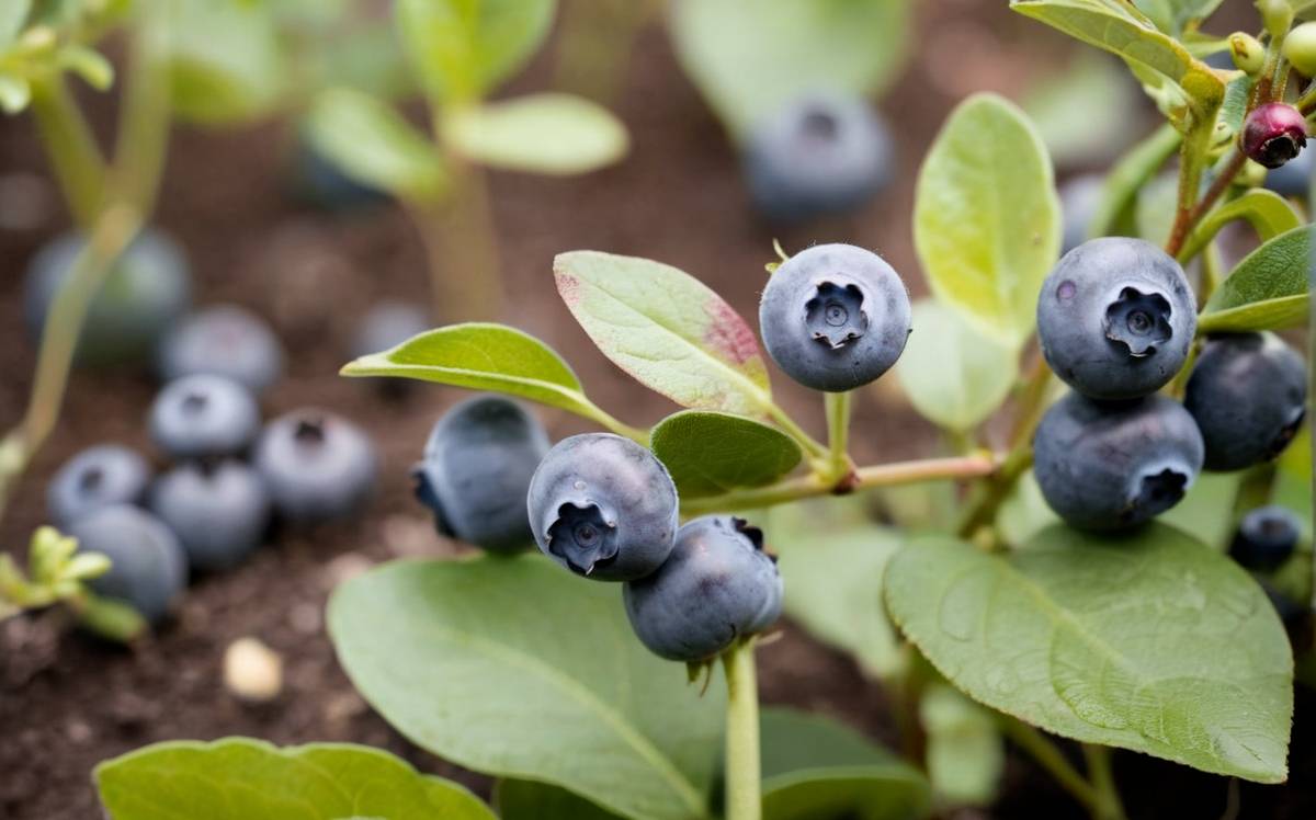 blueberries plants growing