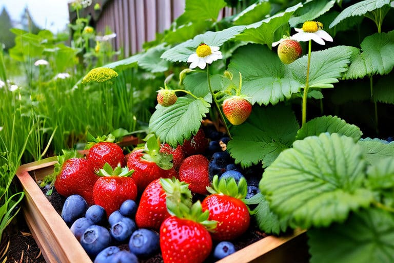 strawberries blueberries raspberries