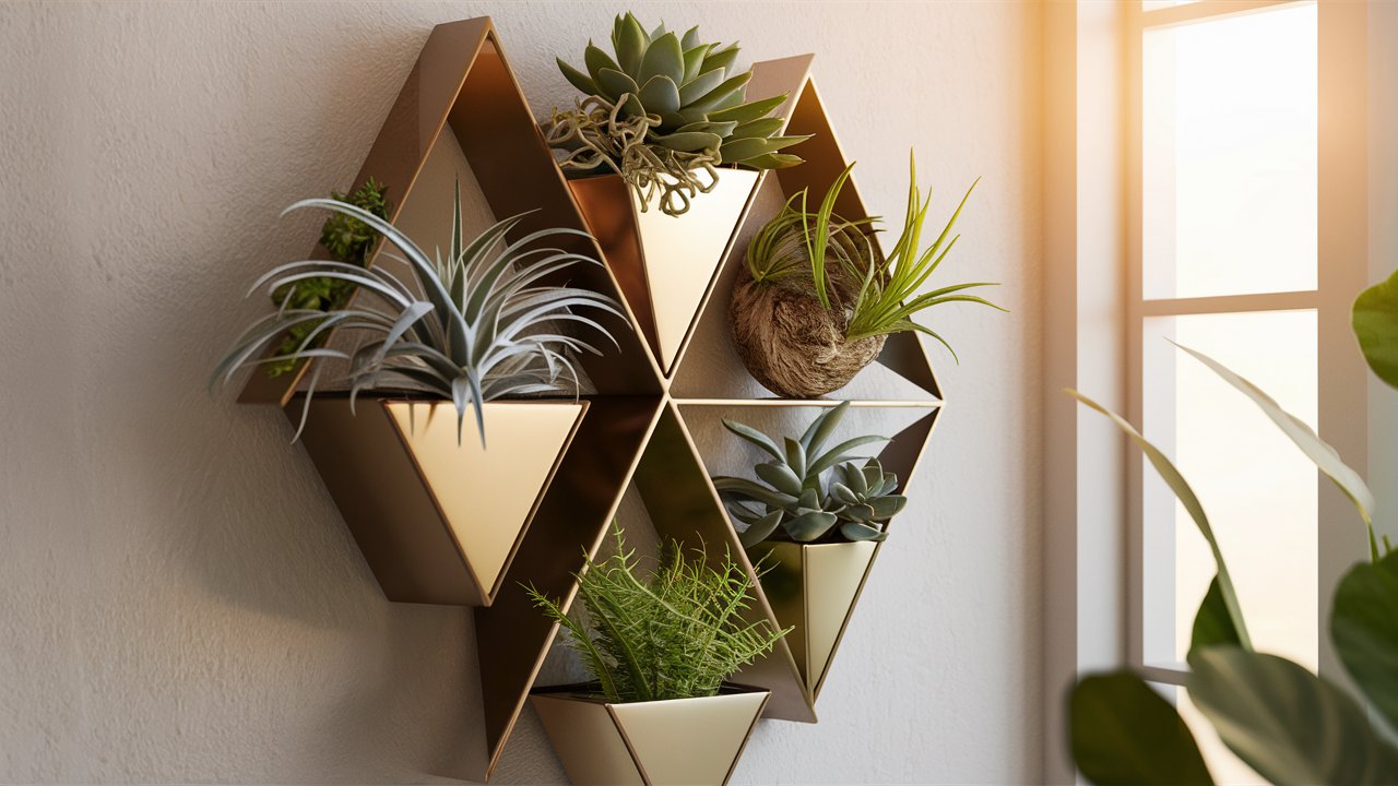 stylish and modern wall mounted geometric display