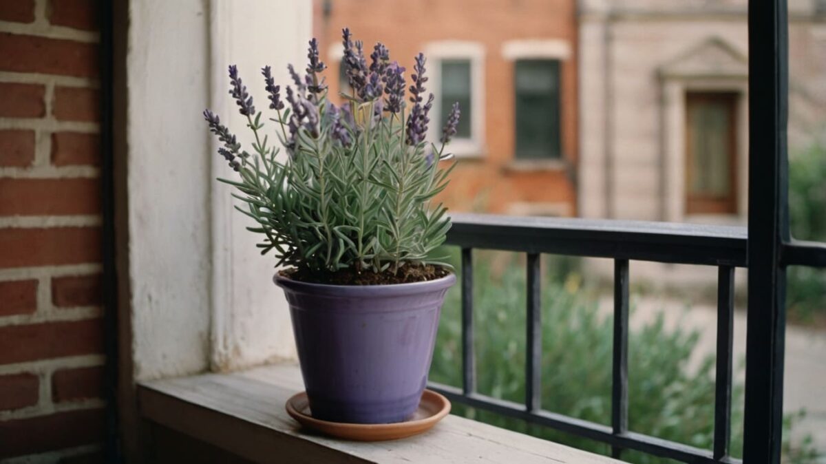 Lavender in beautiful pot