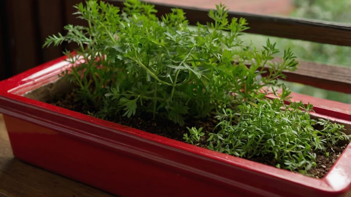 Lemon Verbena Dill Cilantro windowsill box