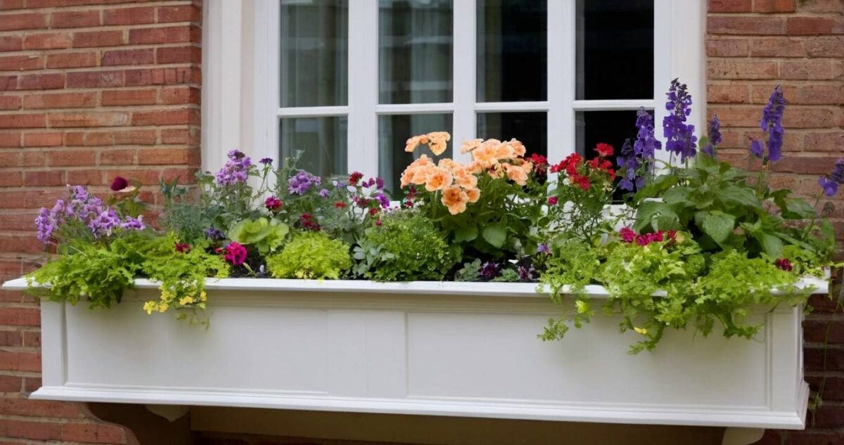 Window Box Garden with flowers