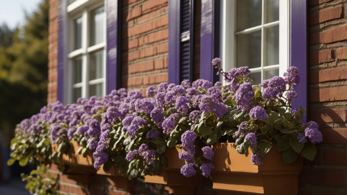 Heliotrope in window box