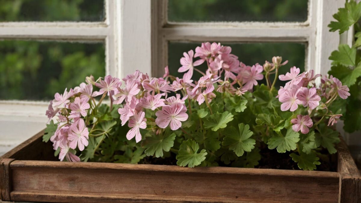 Scented Geraniums window box