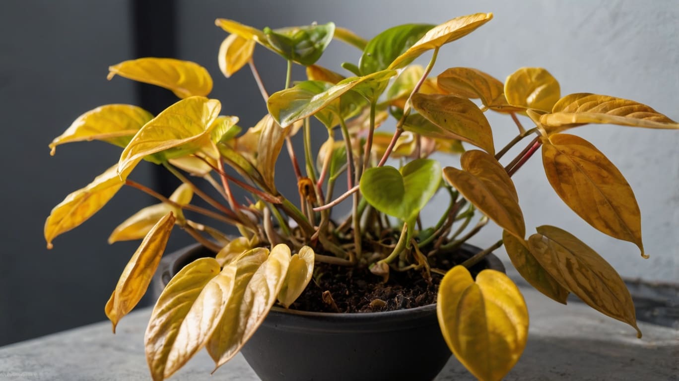 dehydrated droopy leaves