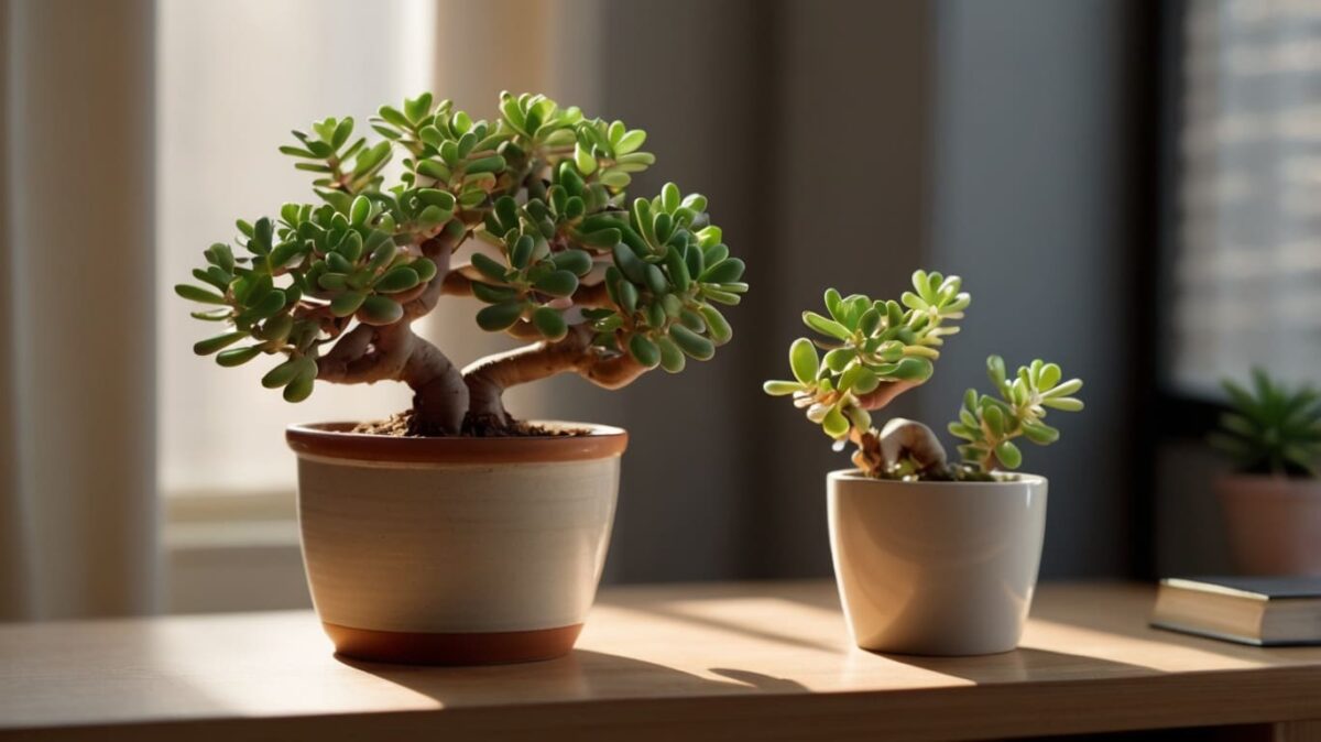 jade plant on a desk