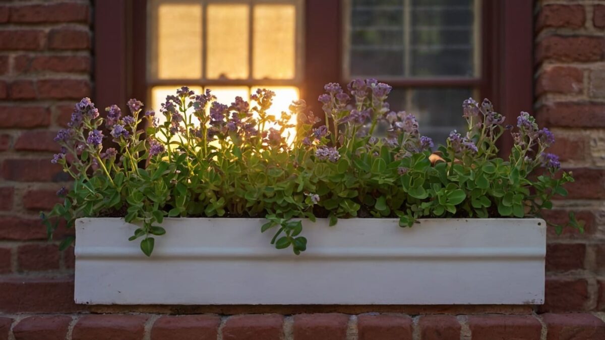 lavender sweet alyssum window box