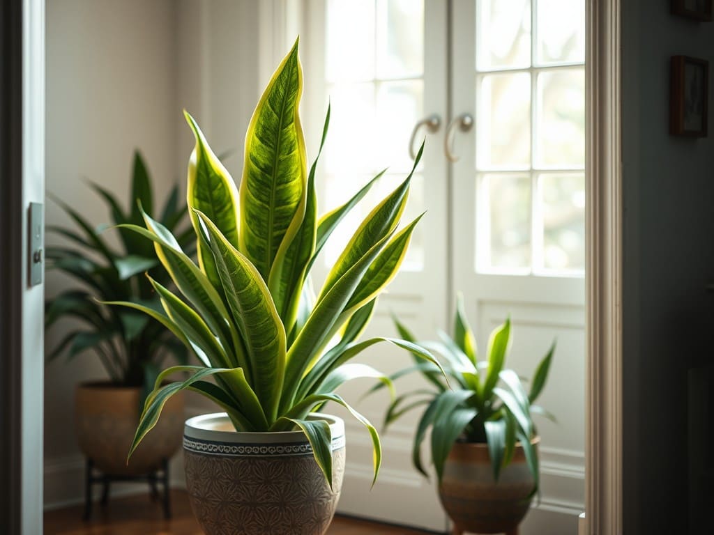 snake plant beautiful decorative pot