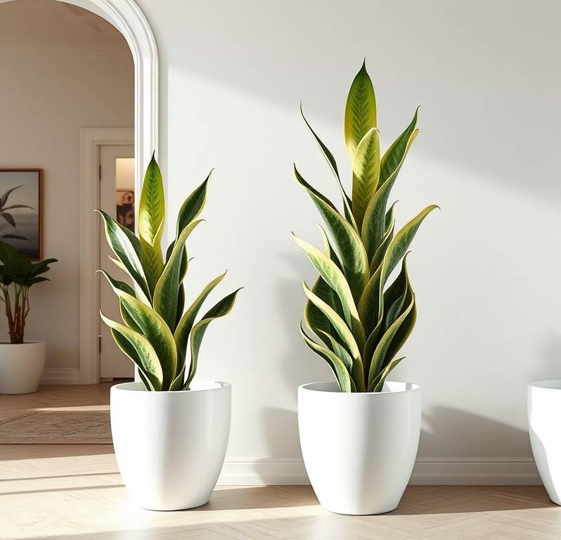 snake plants room divider