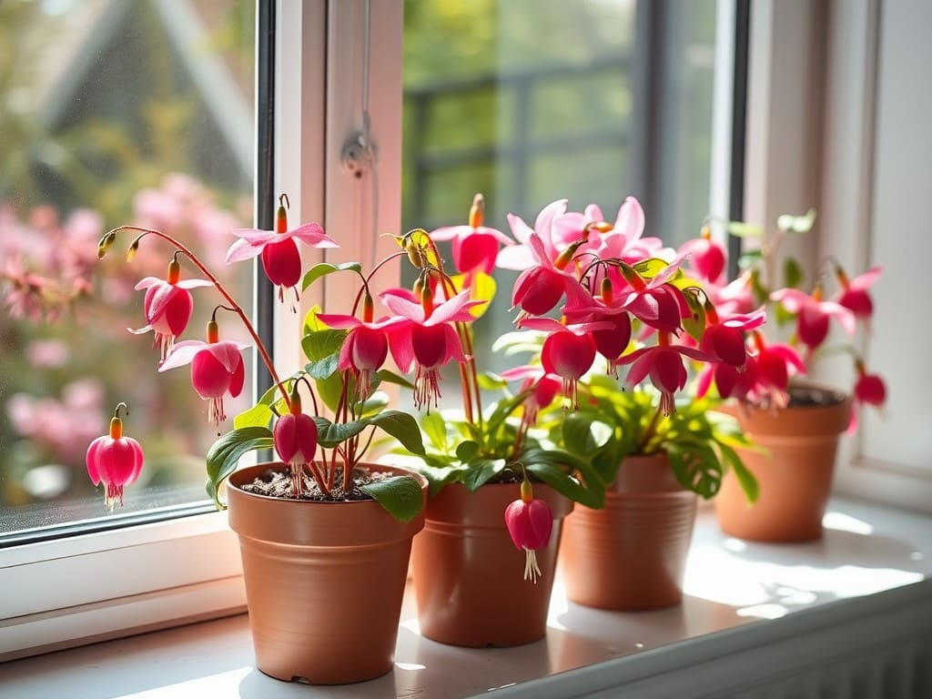 Fuchsia on windowsill