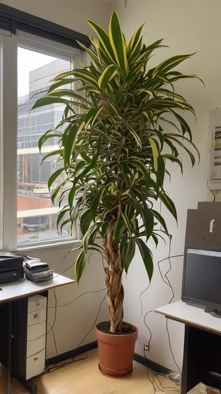 huge Dracaena fragrans in corner