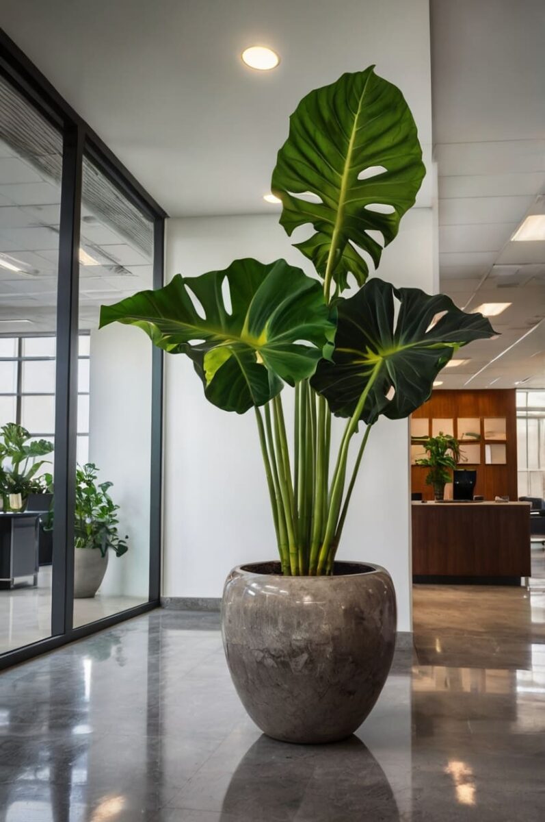 large Alocasia in office entrance2