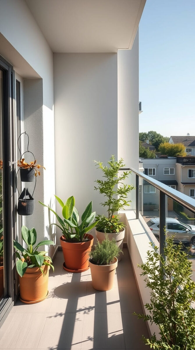 apartment balcony garden lightweight pots