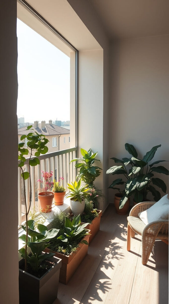 apartment balcony garden seasonal plants