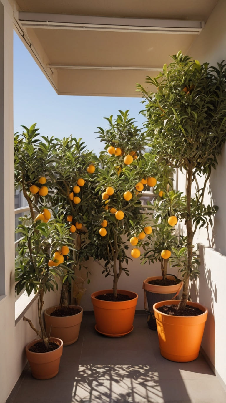 Balcony Garden with Citrus plants