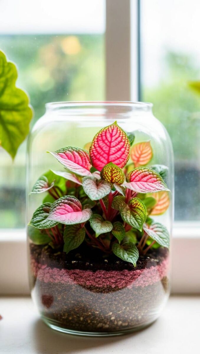 Fittonia in glass