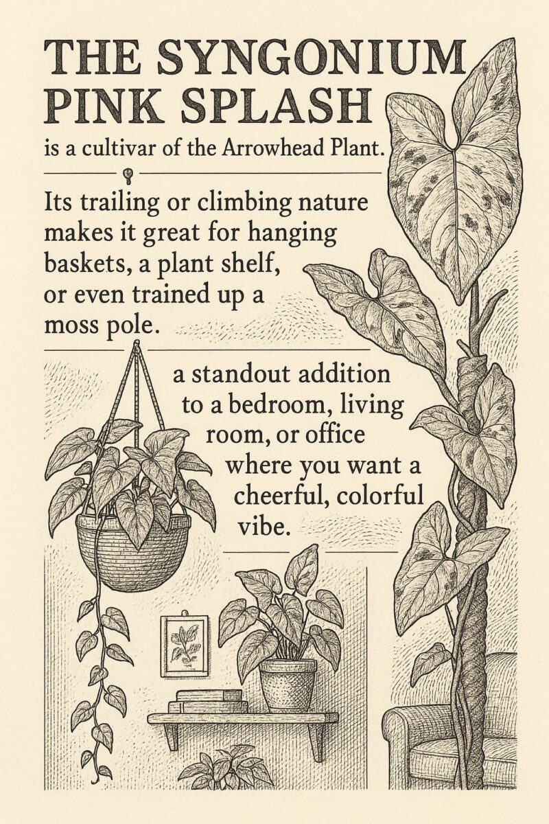 Syngonium Pink Splash infographic web